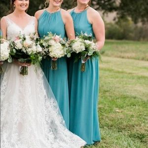 Chiffon High-Neck Bridesmaid Dress
